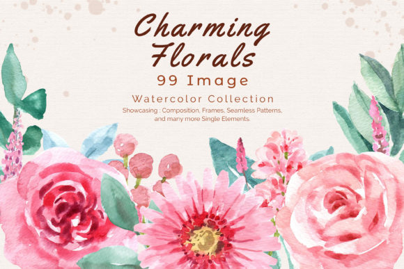 Charming Flowers of Wedding Watercolor Illustrations
