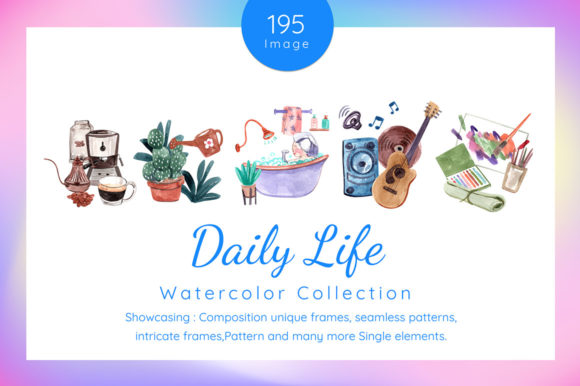 Daily Life at Home Watercolor Illustrations
