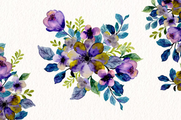 Digital Clipart Floral Watercolor Part45 Illustrations