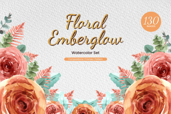 Floral Emberglow Loose Watercolor Illustrations