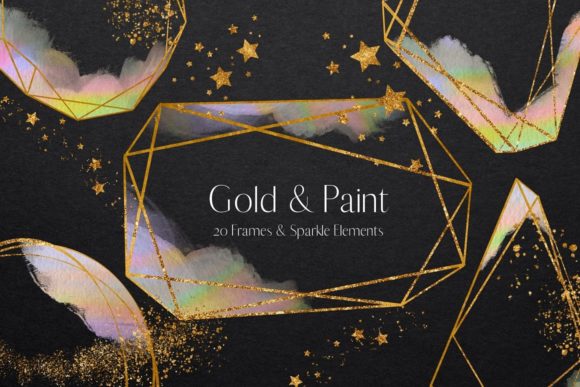 Glitter and Rainbow Watercolour Frames