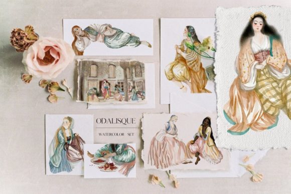 ODALISQUE - Watercolor Harem Ladies Illustrations