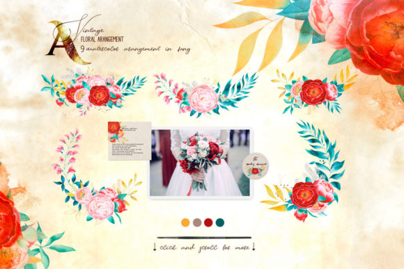 Peones Watercolor Arrangements PNG & Illustrations