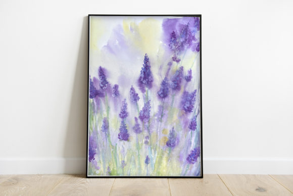 Summer Lavender Watercolor Print and Illustrations