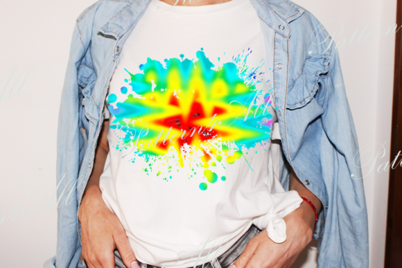 Tie Dye Watercolor Distressed Splash Illustrations