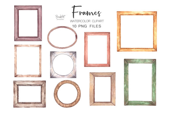 Watercolor Clipart Frames Illustrations