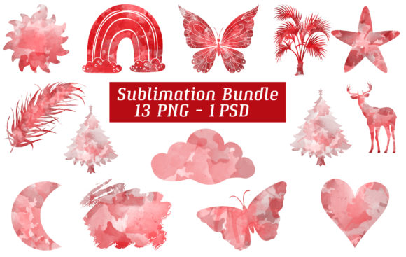 Watercolor Sublimation Clipart Vol.2 and Illustrations