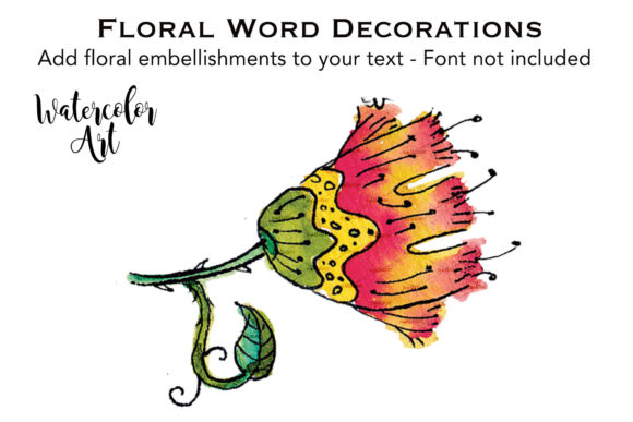 Watercolor Tulip Fringed Curled Leaf