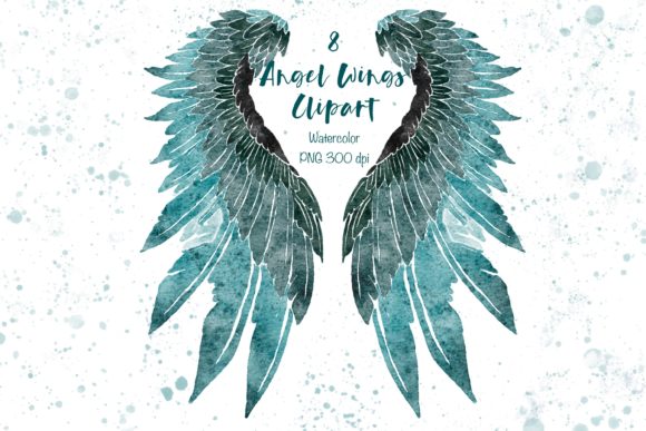 Wings Watercolor Clipart, Angel Wings Illustrations