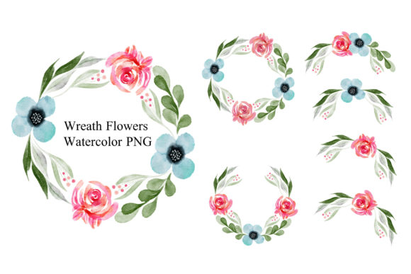 Wreath Floral Watercolor PNG Vol. 5 Illustrations